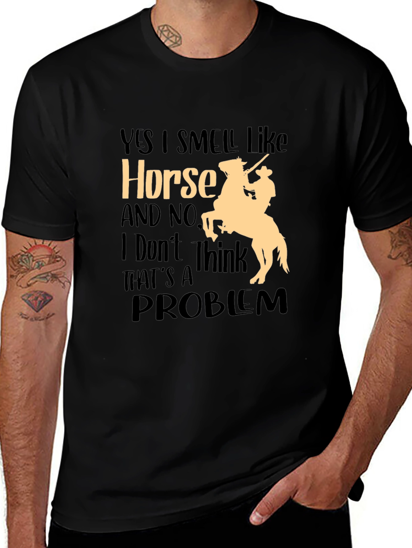 Camiseta Hombre: Sí Huelo a Caballo - ¡Sin Problemas!
