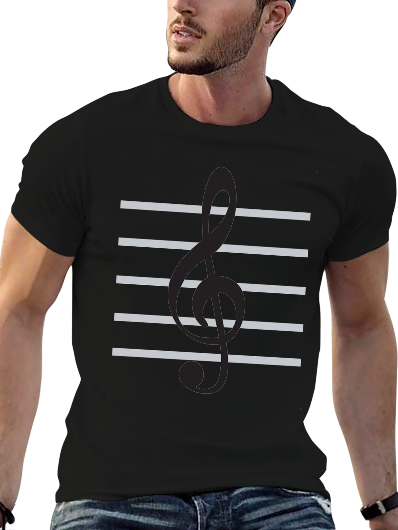 Camiseta Negra Clave de Sol Musical
