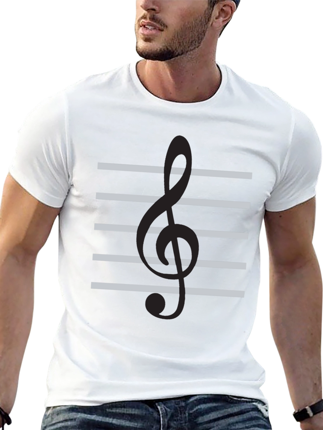 Camiseta Negra Clave de Sol Musical
