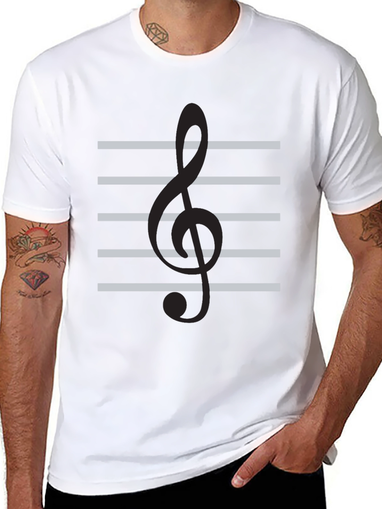Camiseta Negra Clave de Sol Musical