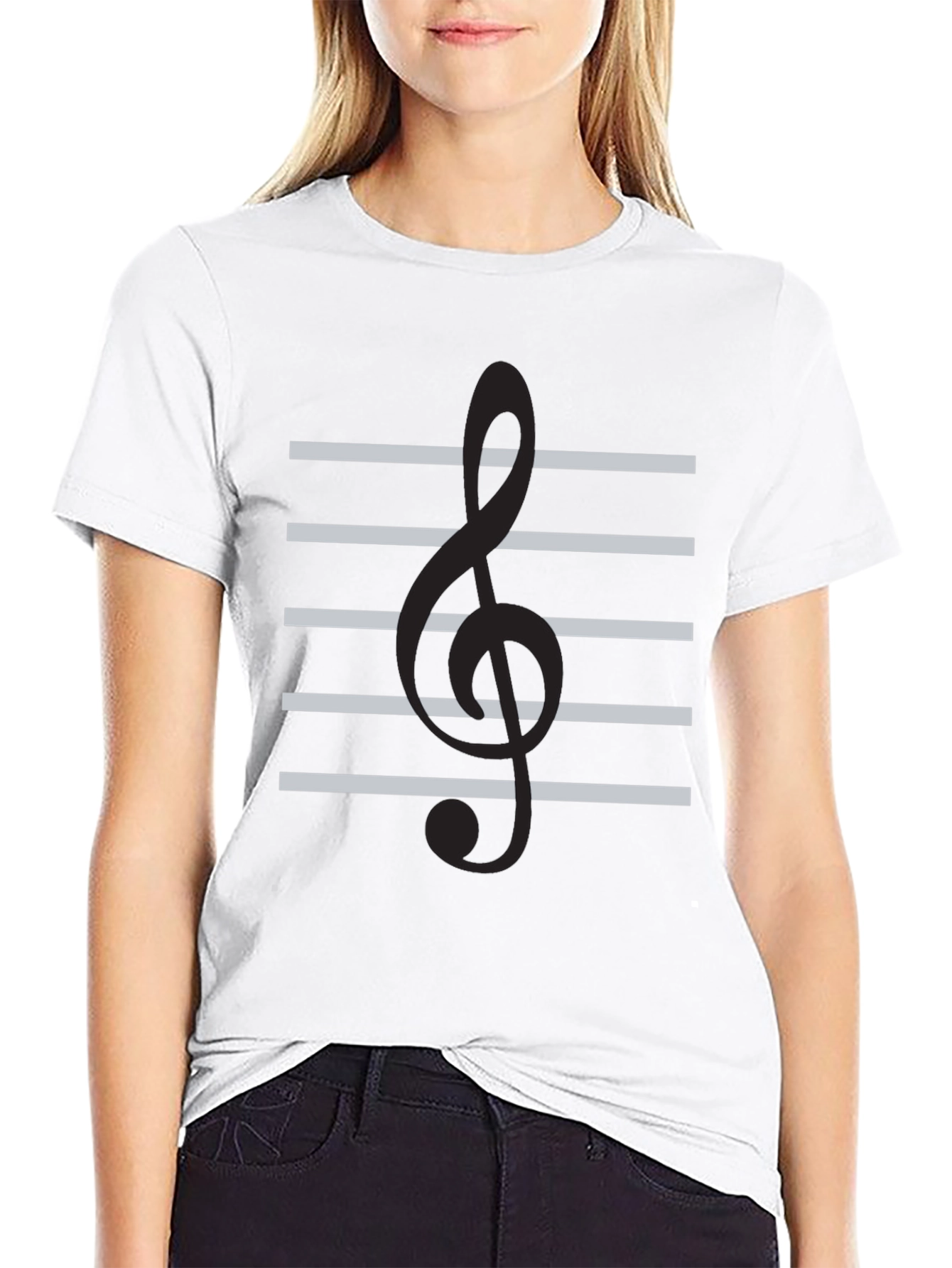 Camiseta Negra Clave de Sol Musical
