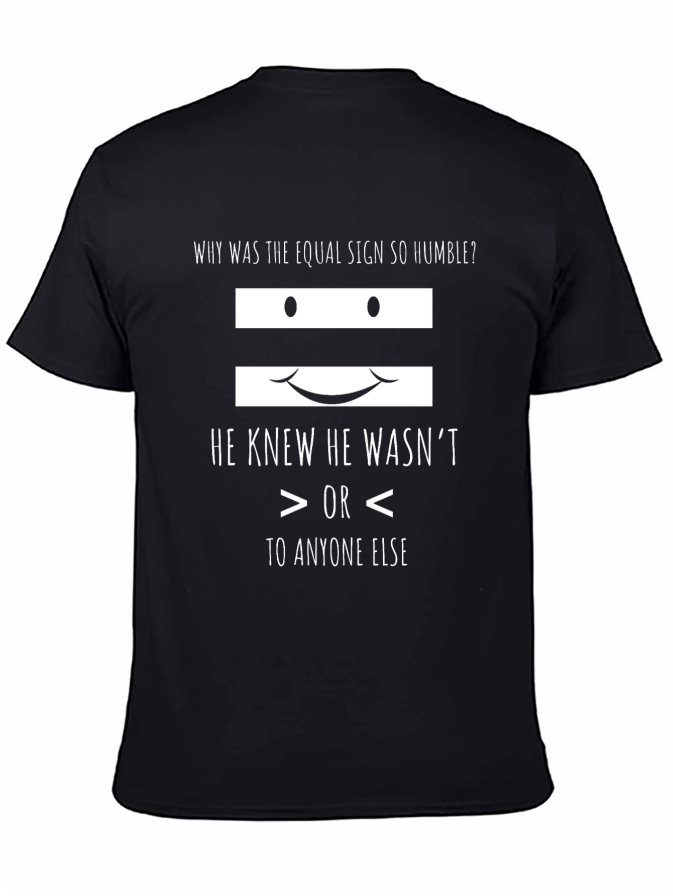 Camiseta Negra con Diseño Humorístico de Signo Igual