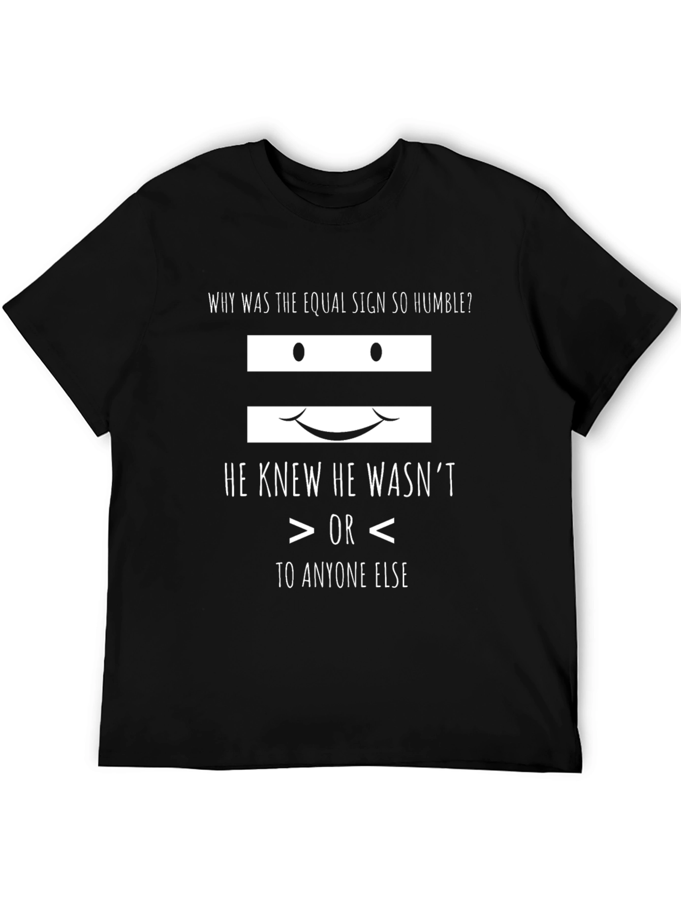 Camiseta Negra con Diseño Humorístico de Signo Igual