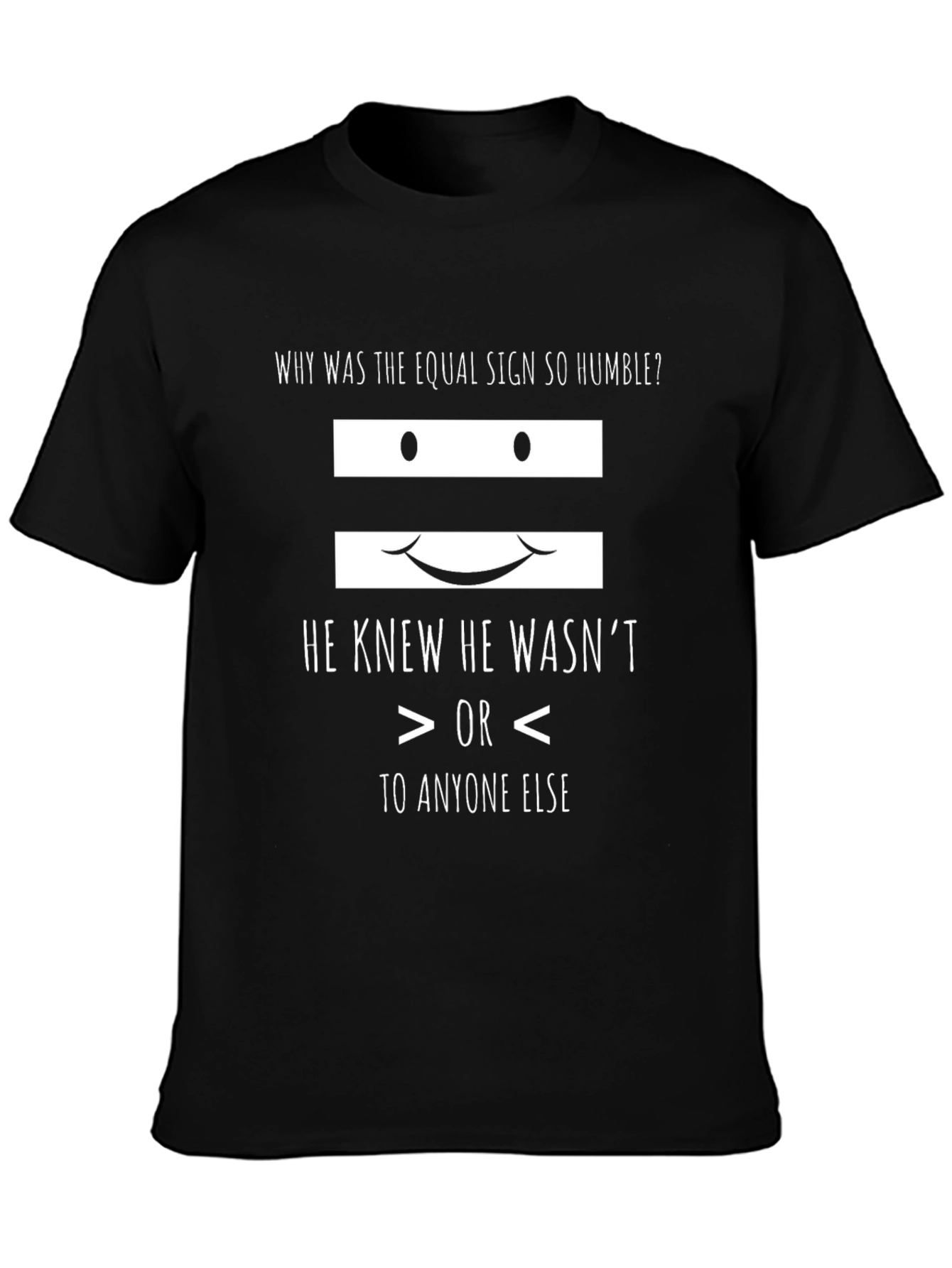 Camiseta Negra con Diseño Humorístico de Signo Igual