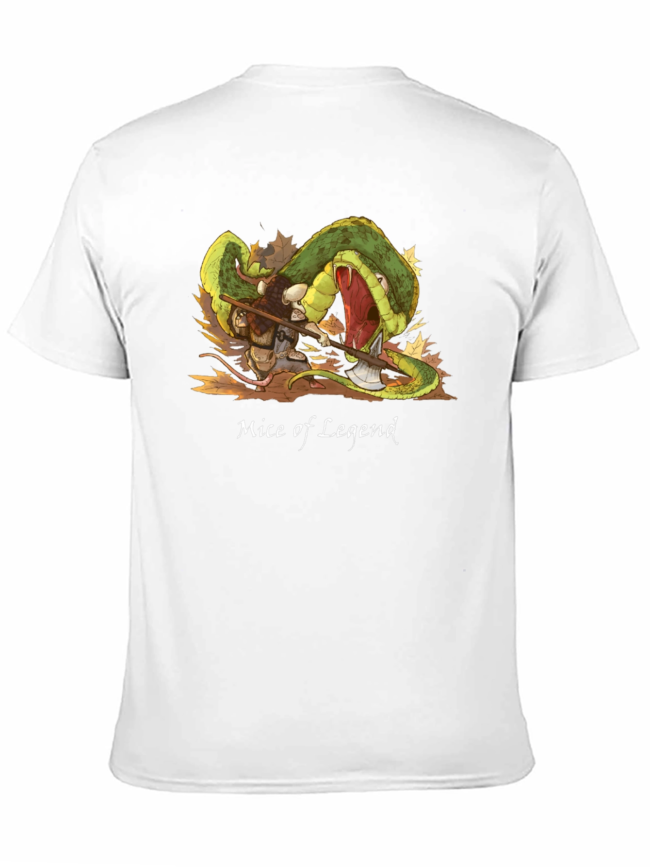 Camiseta Negra Mice of Legend - Diseño Ratón Guerrero