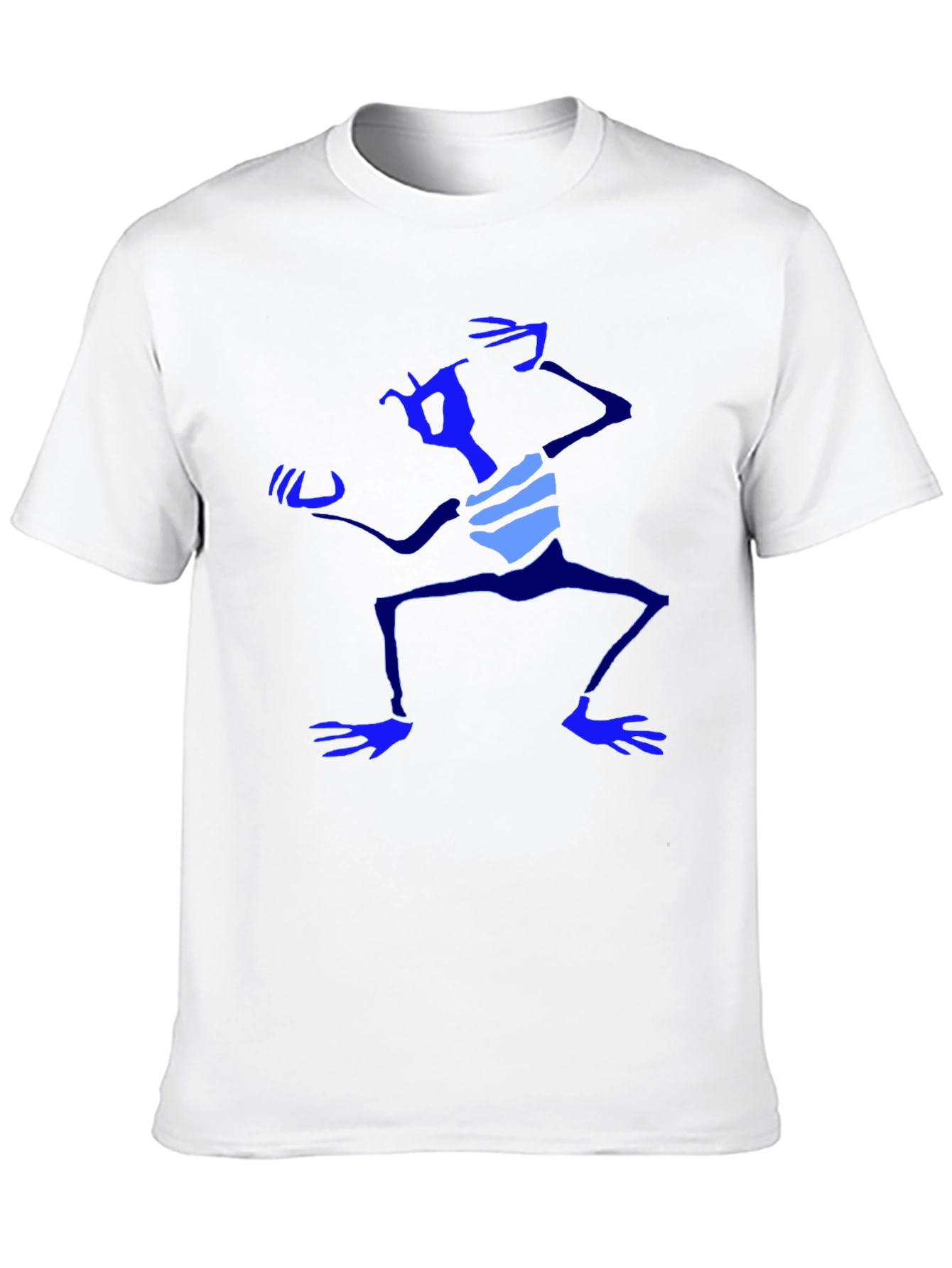 Camiseta Negra con Diseño Azul Abstracto