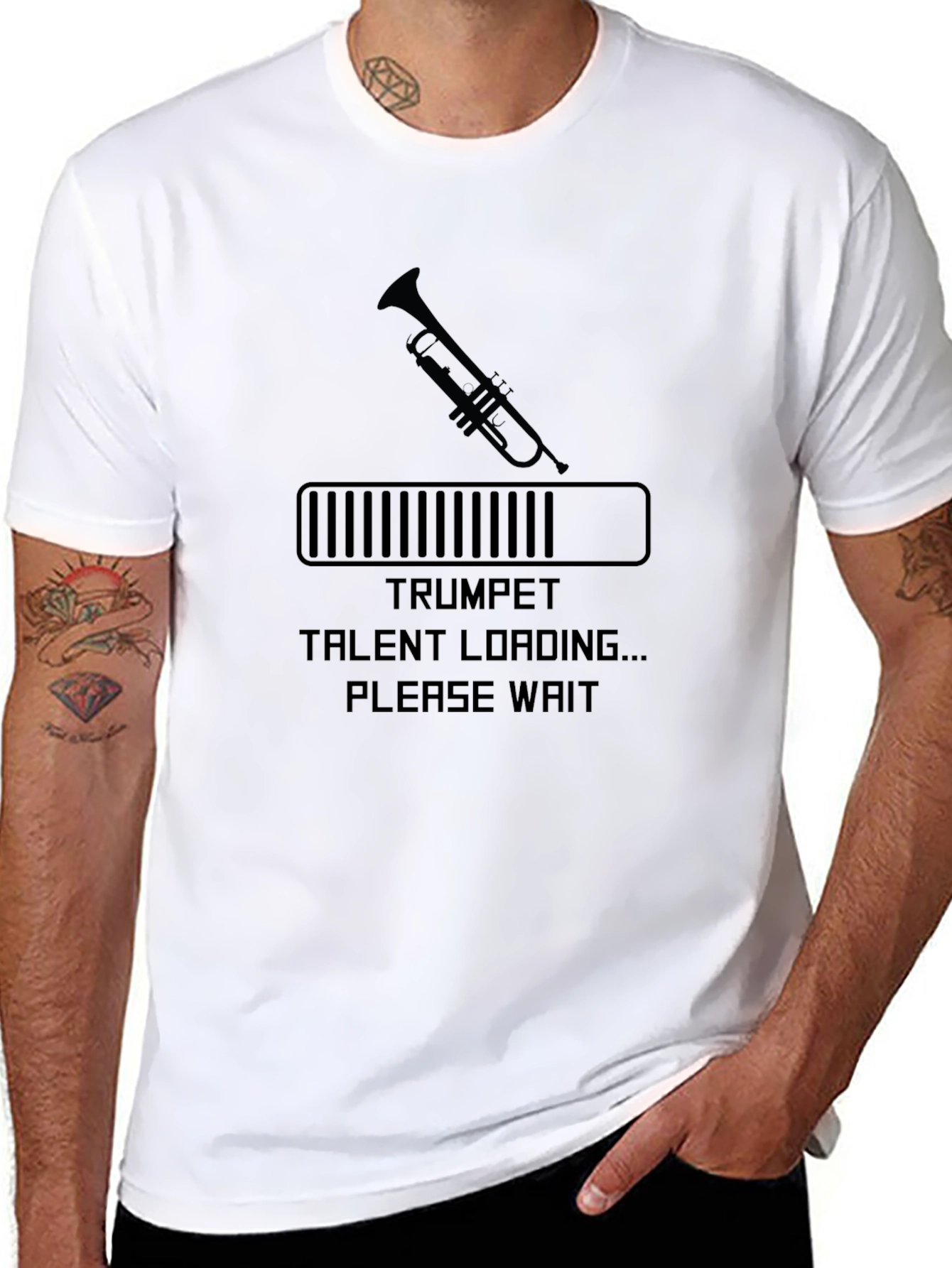 Camiseta Negra Hombre - Trompeta Talent Loading