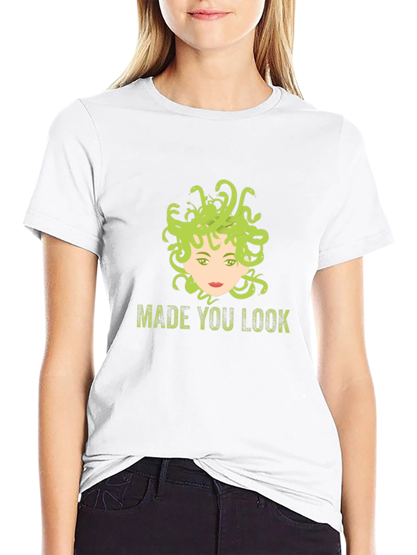 Camiseta Negra Medusa Te Hice Mirar