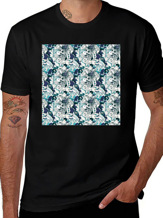 Camiseta Negra Estampada para Hombre