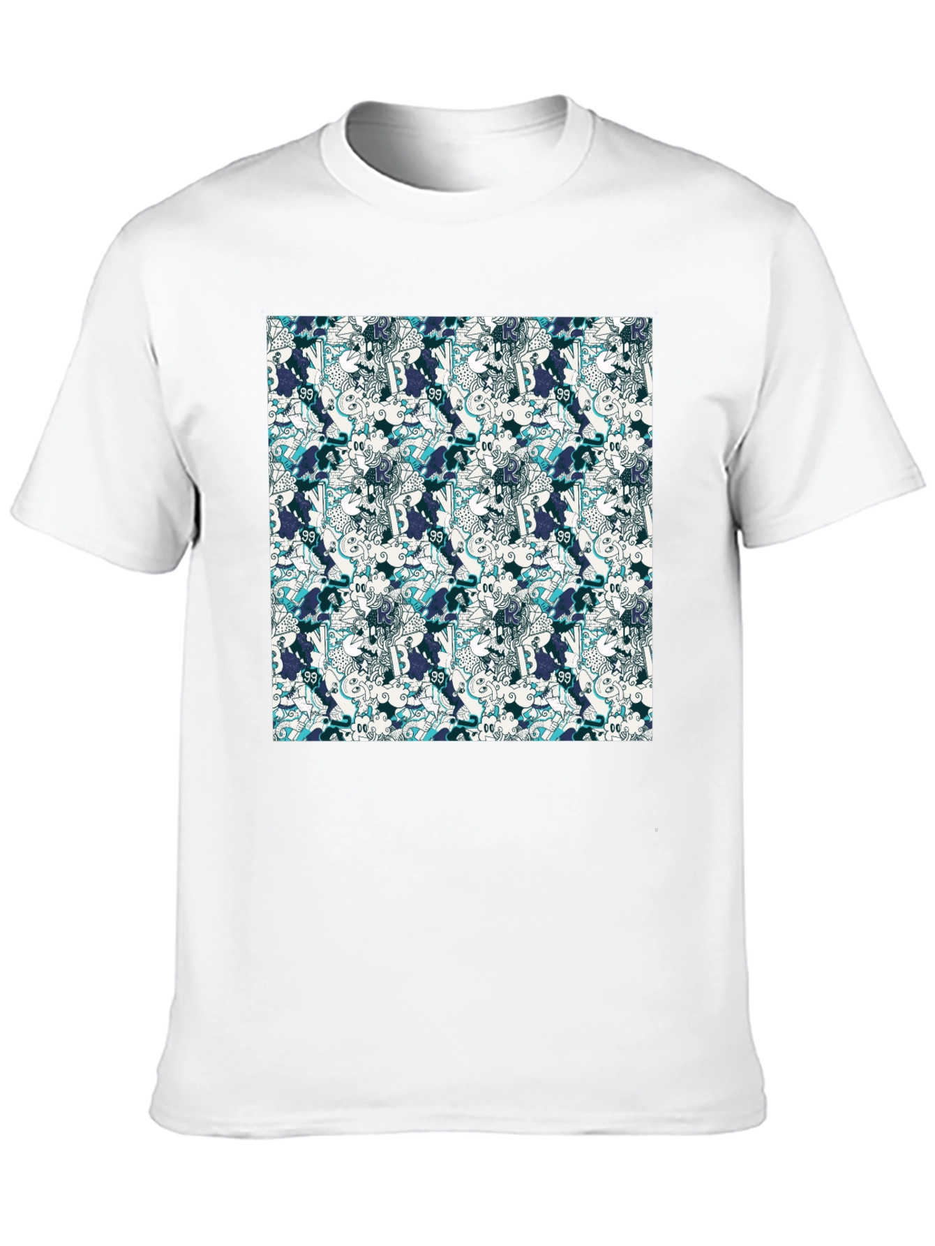 Camiseta Negra Estampada para Hombre