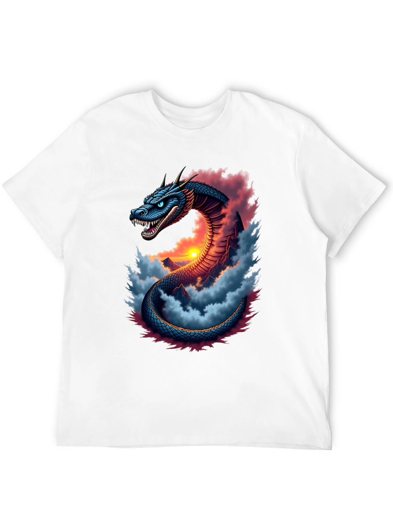Camiseta Negra Dragón Serpiente Mística