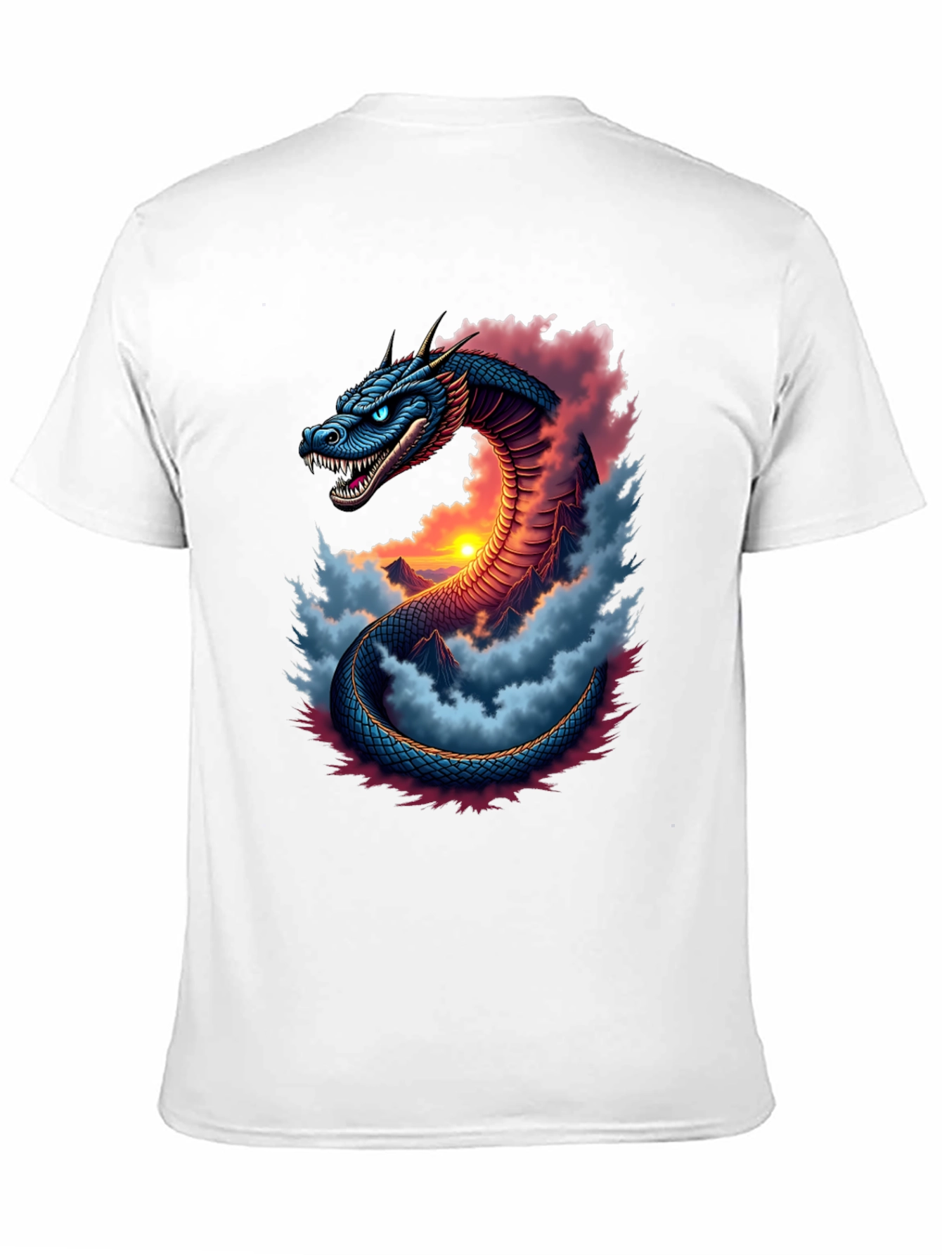 Camiseta Negra Dragón Serpiente Mística