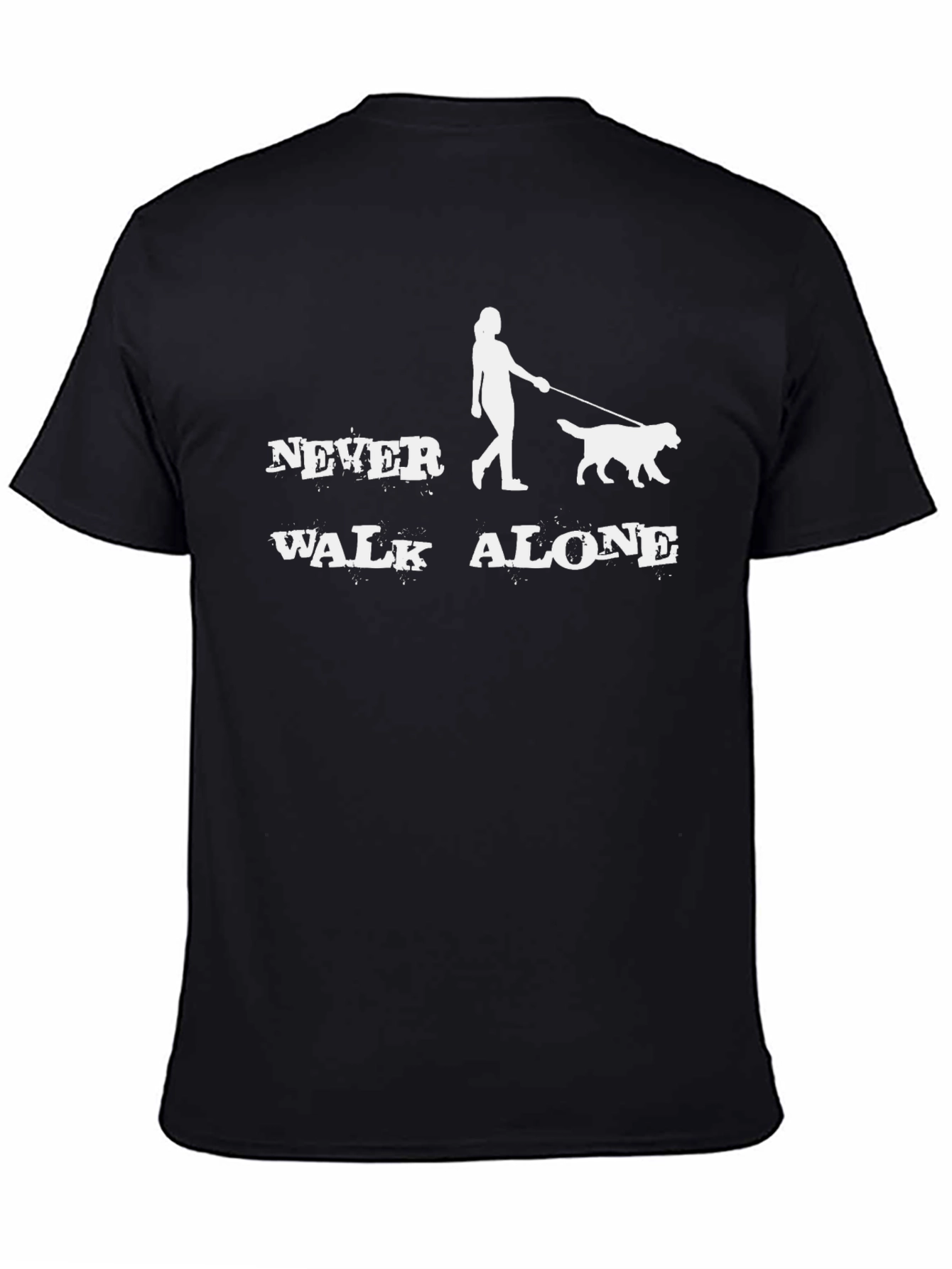 Camiseta Negra Never Walk Alone para Amantes de Perros