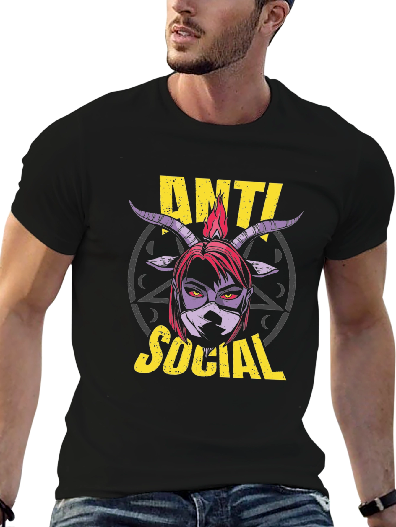 Camiseta Anti Social con Diseño Gráfico