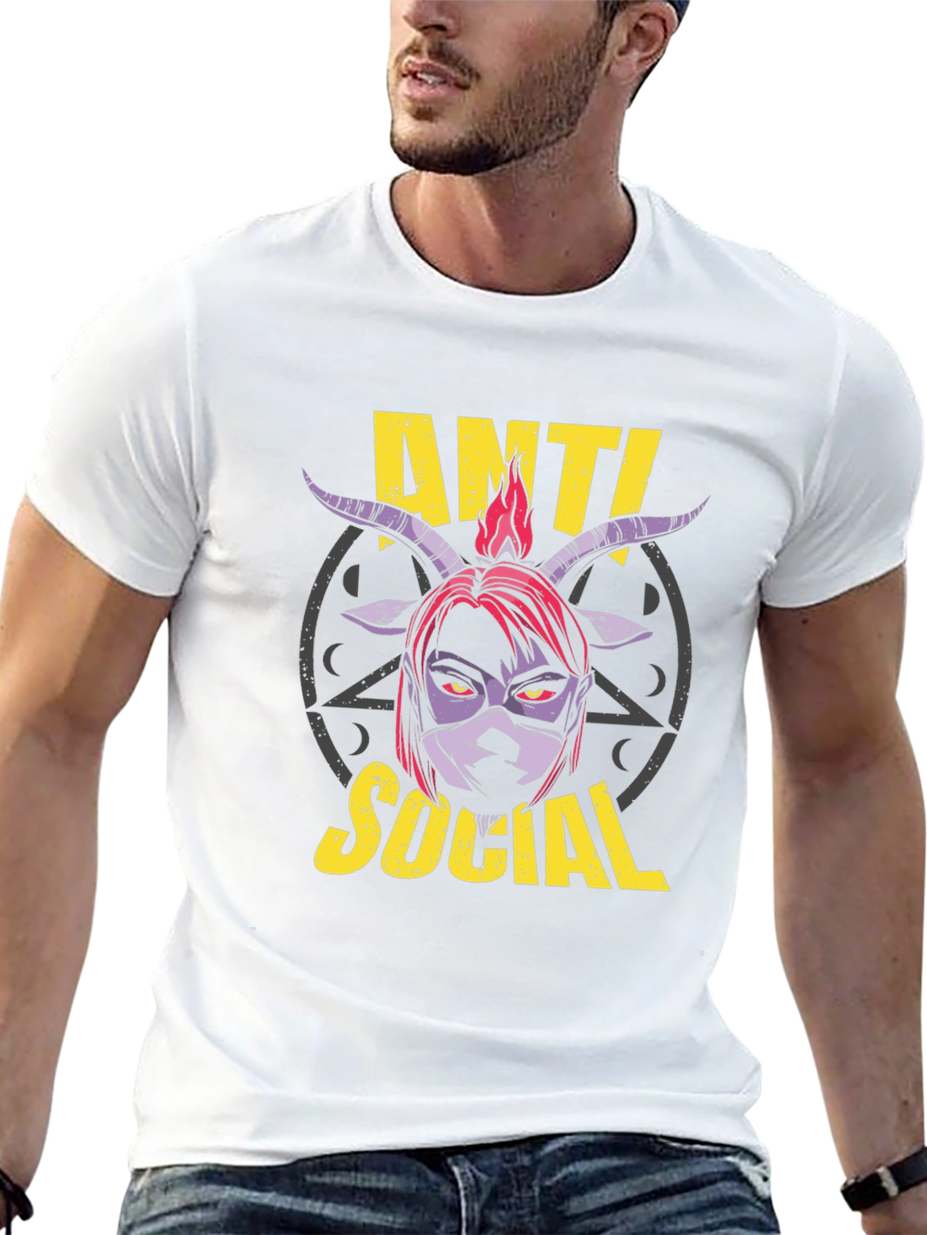 Camiseta Anti Social con Diseño Gráfico