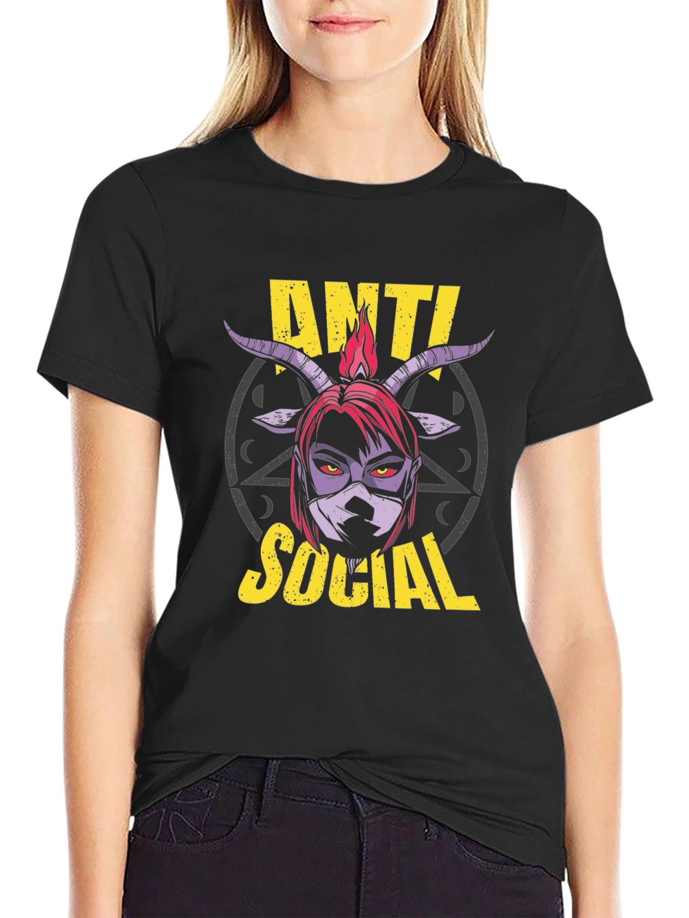 Camiseta Anti Social con Diseño Gráfico