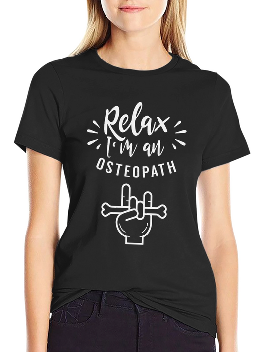 Camiseta Negra Relax Soy Osteópata con Diseño Divertido