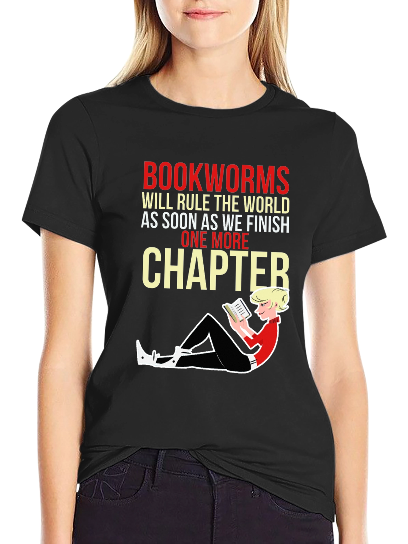 Camiseta Negra Bookworms Will Rule The World