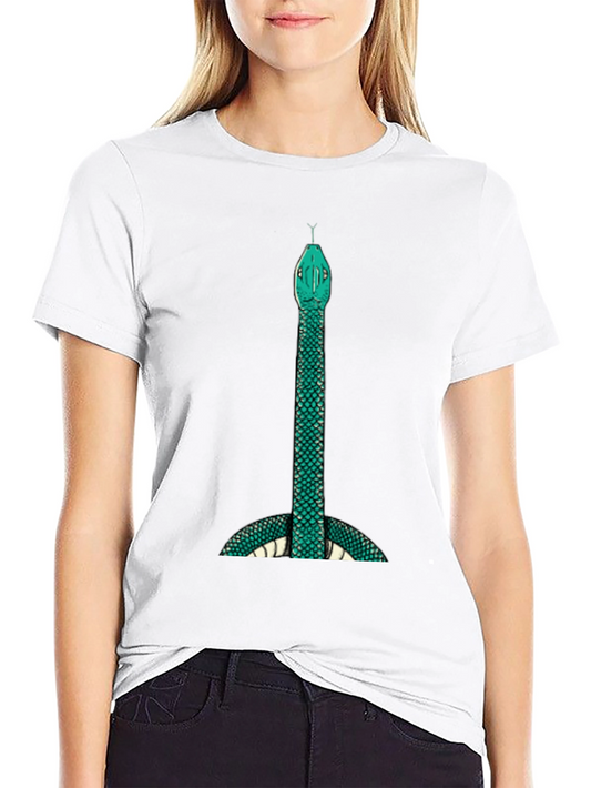 Camiseta Negra con Diseño de Serpiente Verde