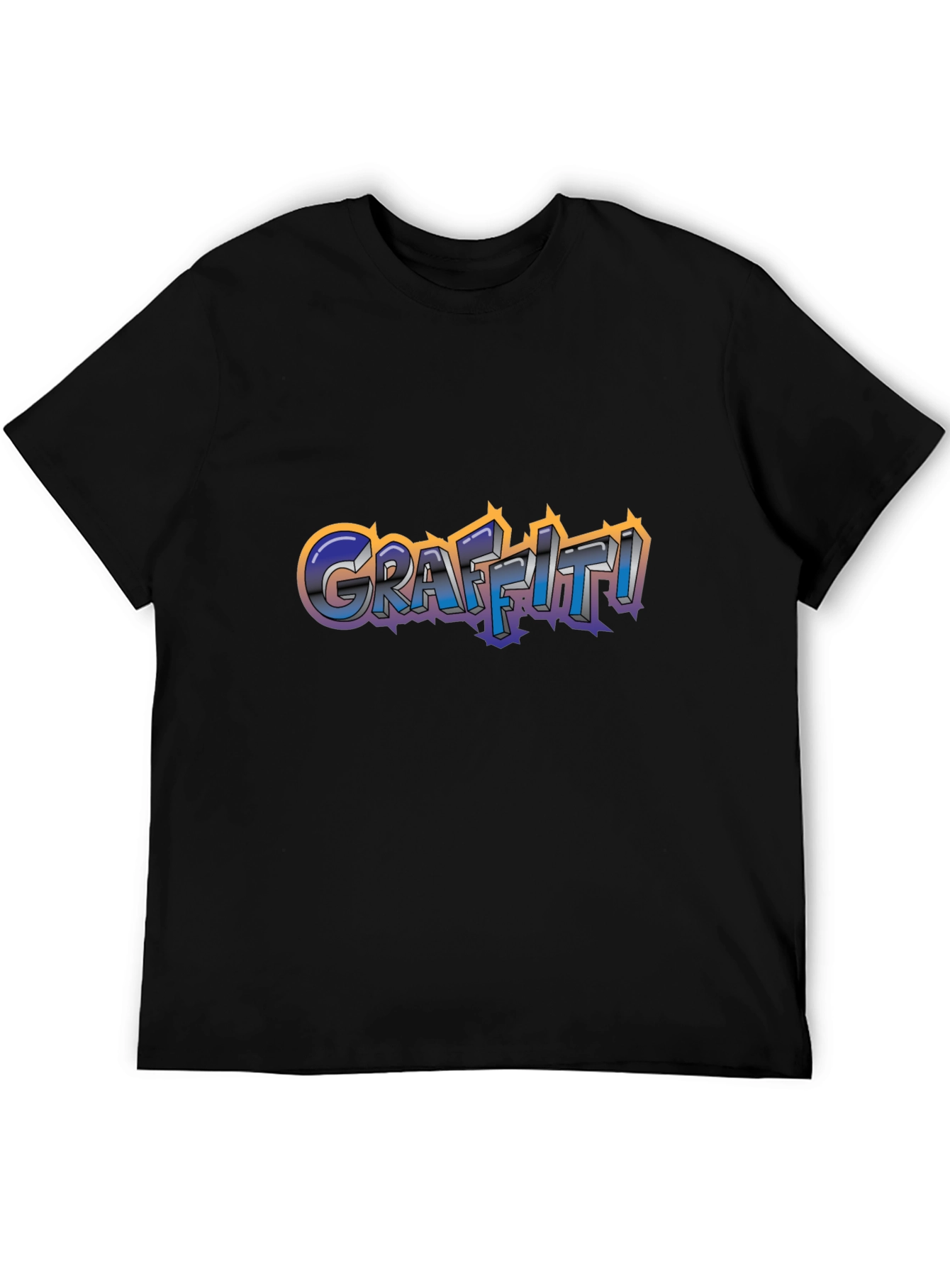 Camiseta Negra Estampada Graffiti