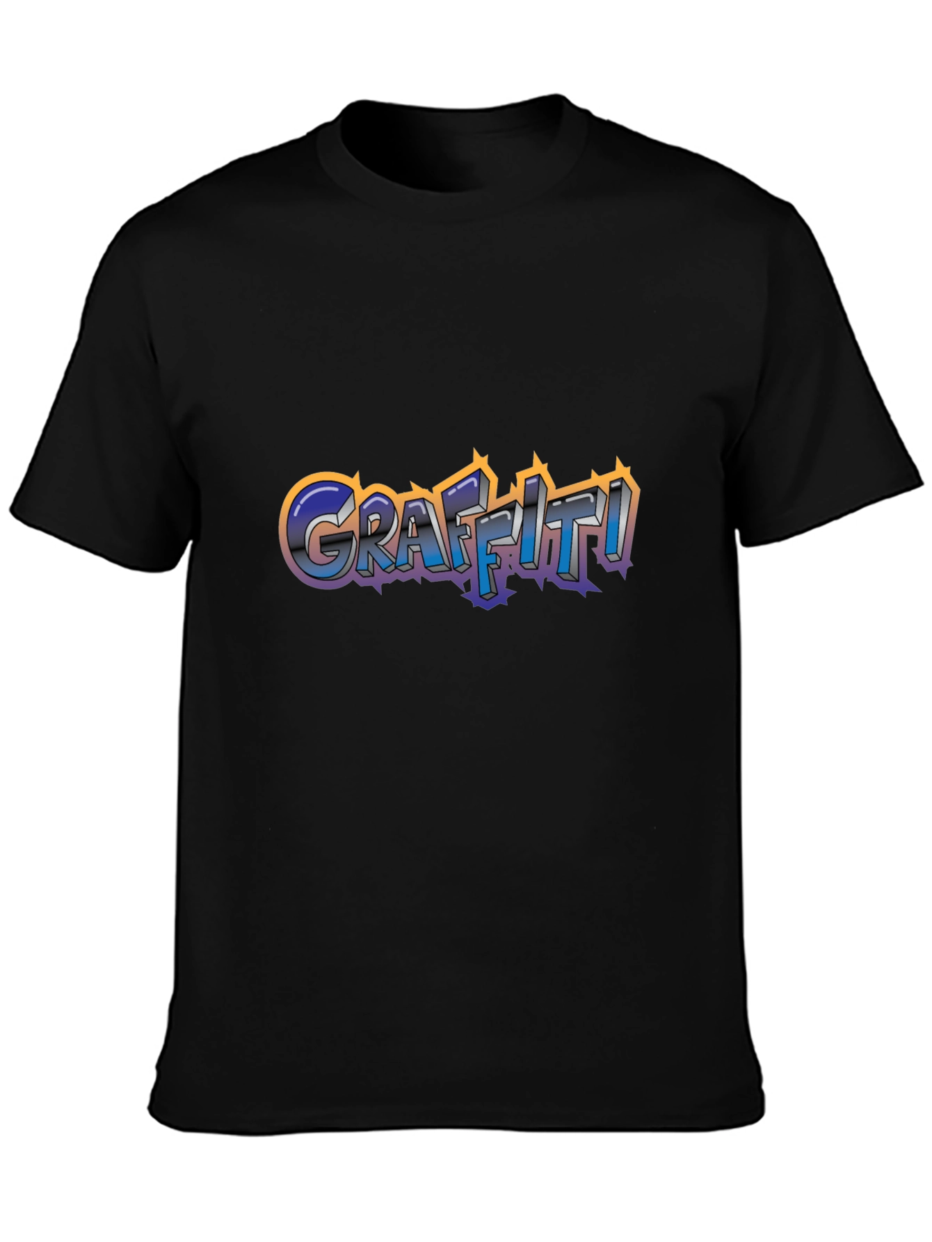 Camiseta Negra Estampada Graffiti