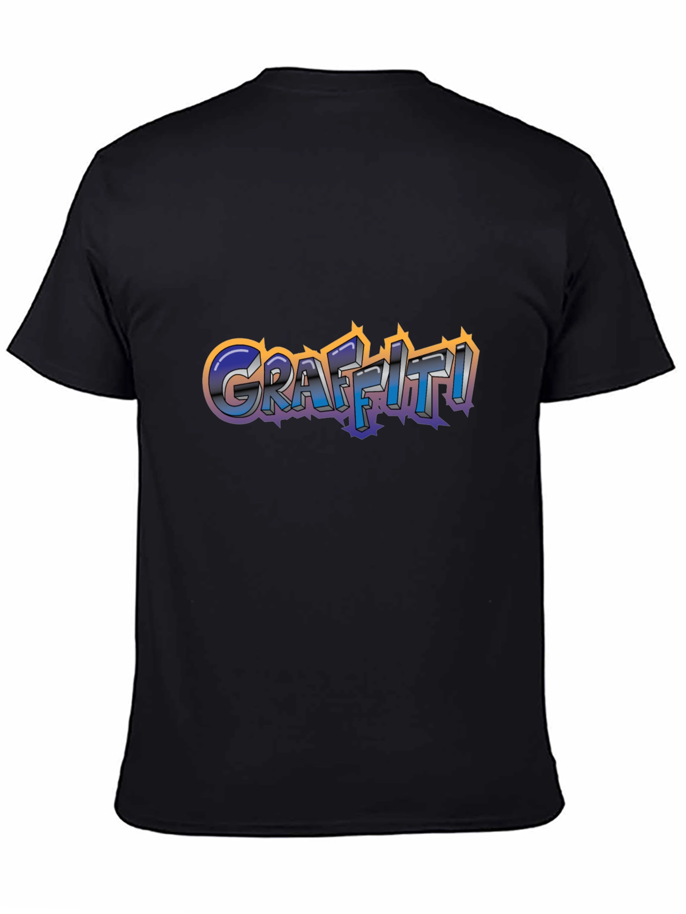 Camiseta Negra Estampada Graffiti