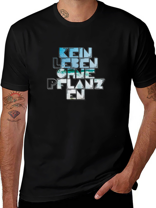 Camiseta Negra Kein Leben Ohne Pflanzen