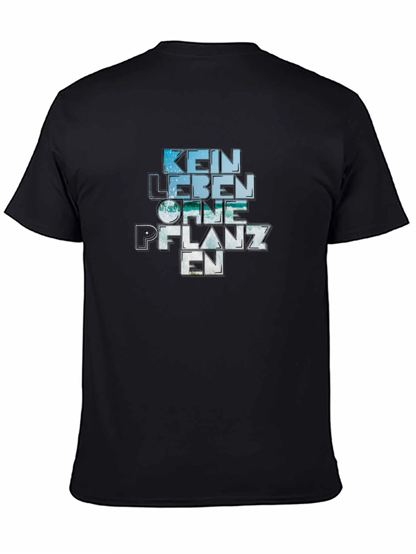 Camiseta Negra Kein Leben Ohne Pflanzen