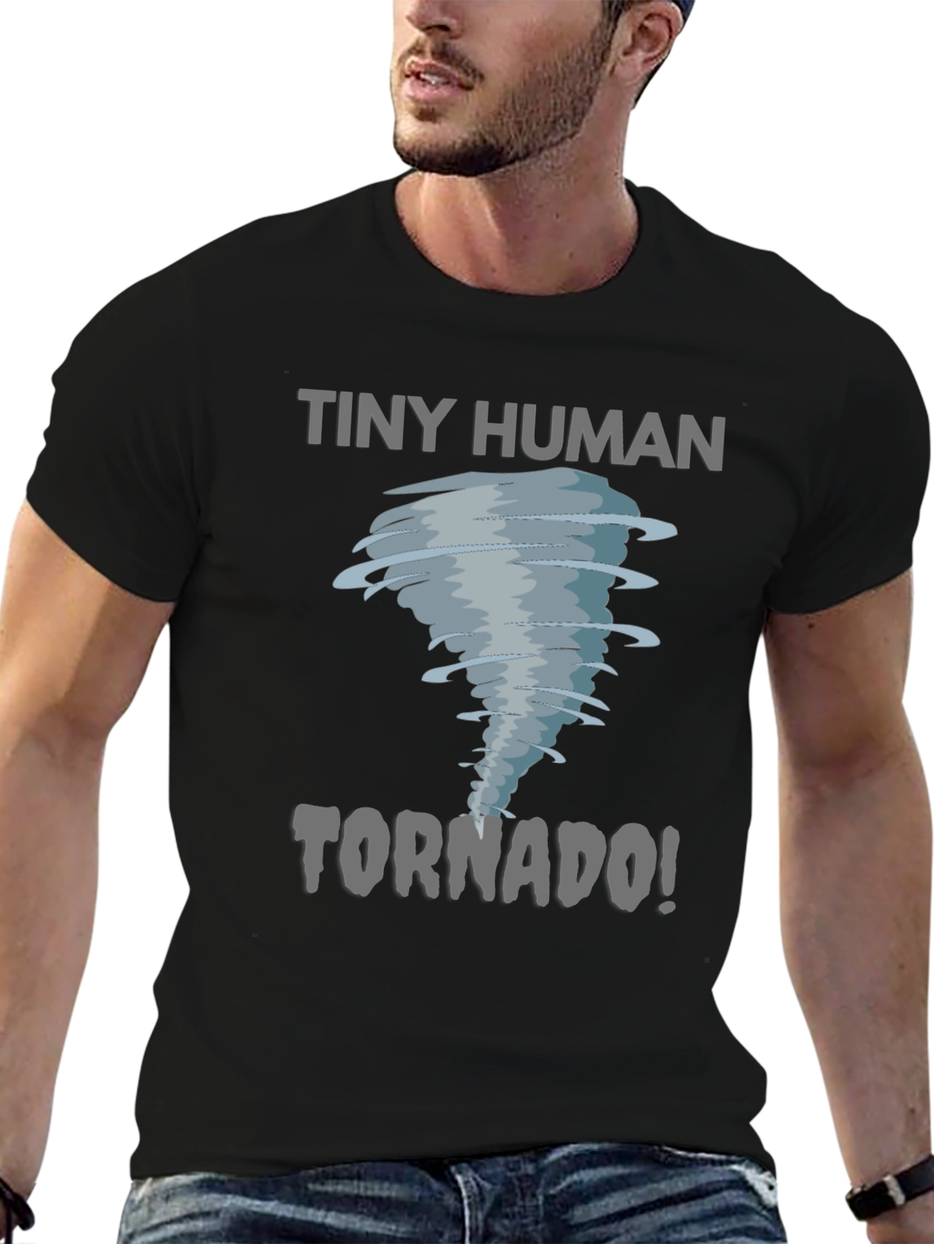 Camiseta Negra: Pequeño Humano Tornado