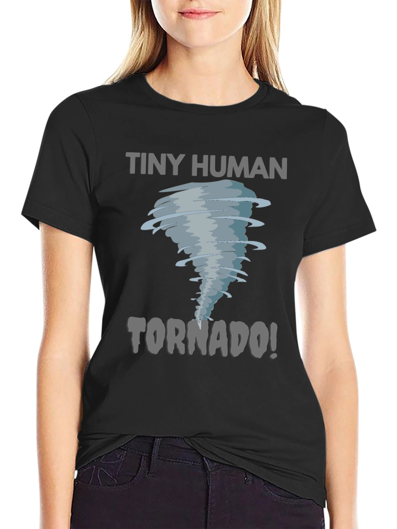 Camiseta Negra: Pequeño Humano Tornado