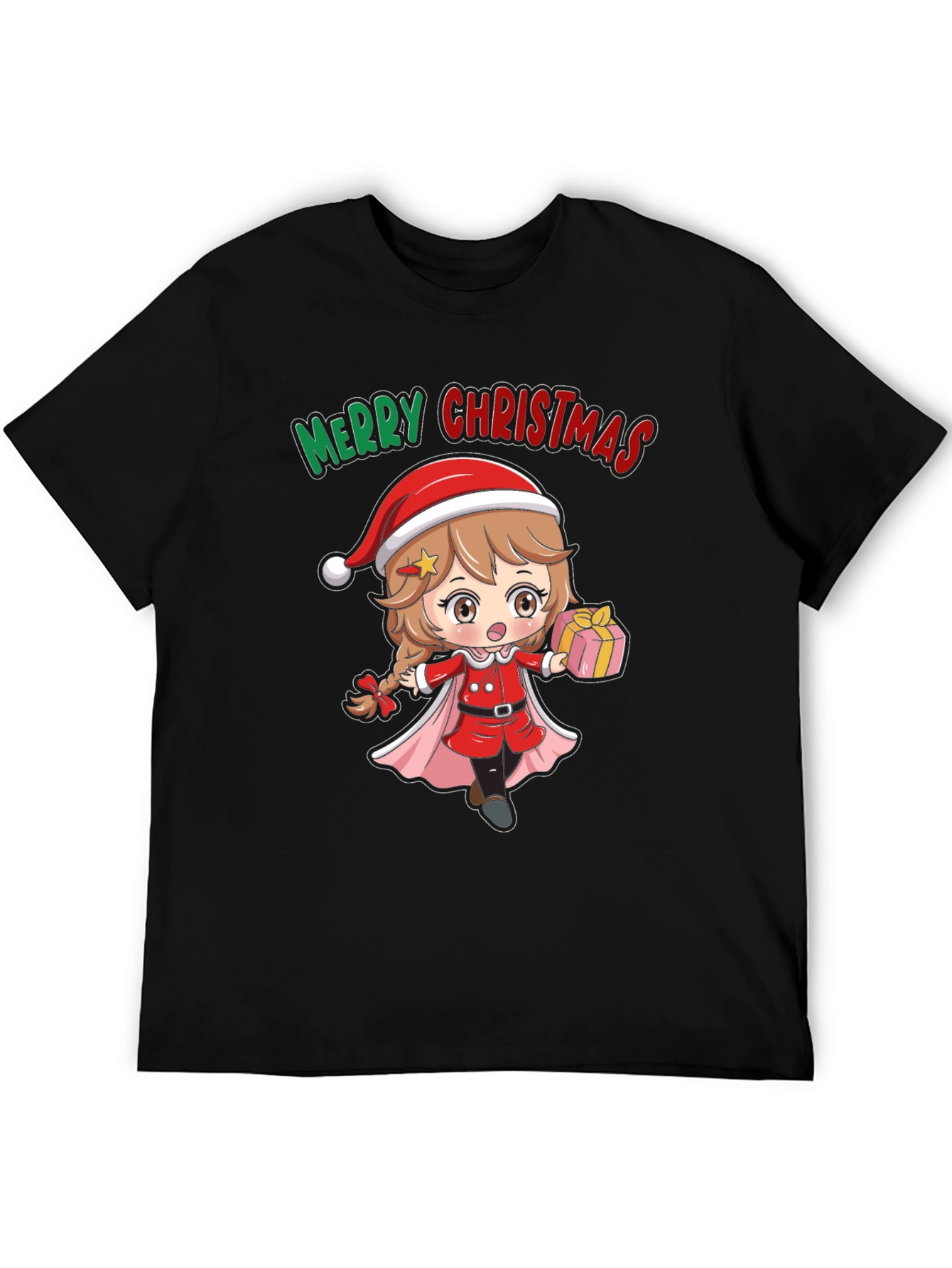Camiseta Negra Navidad Anime