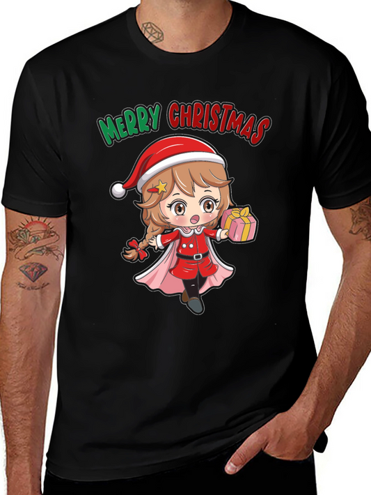 Camiseta Negra Navidad Anime