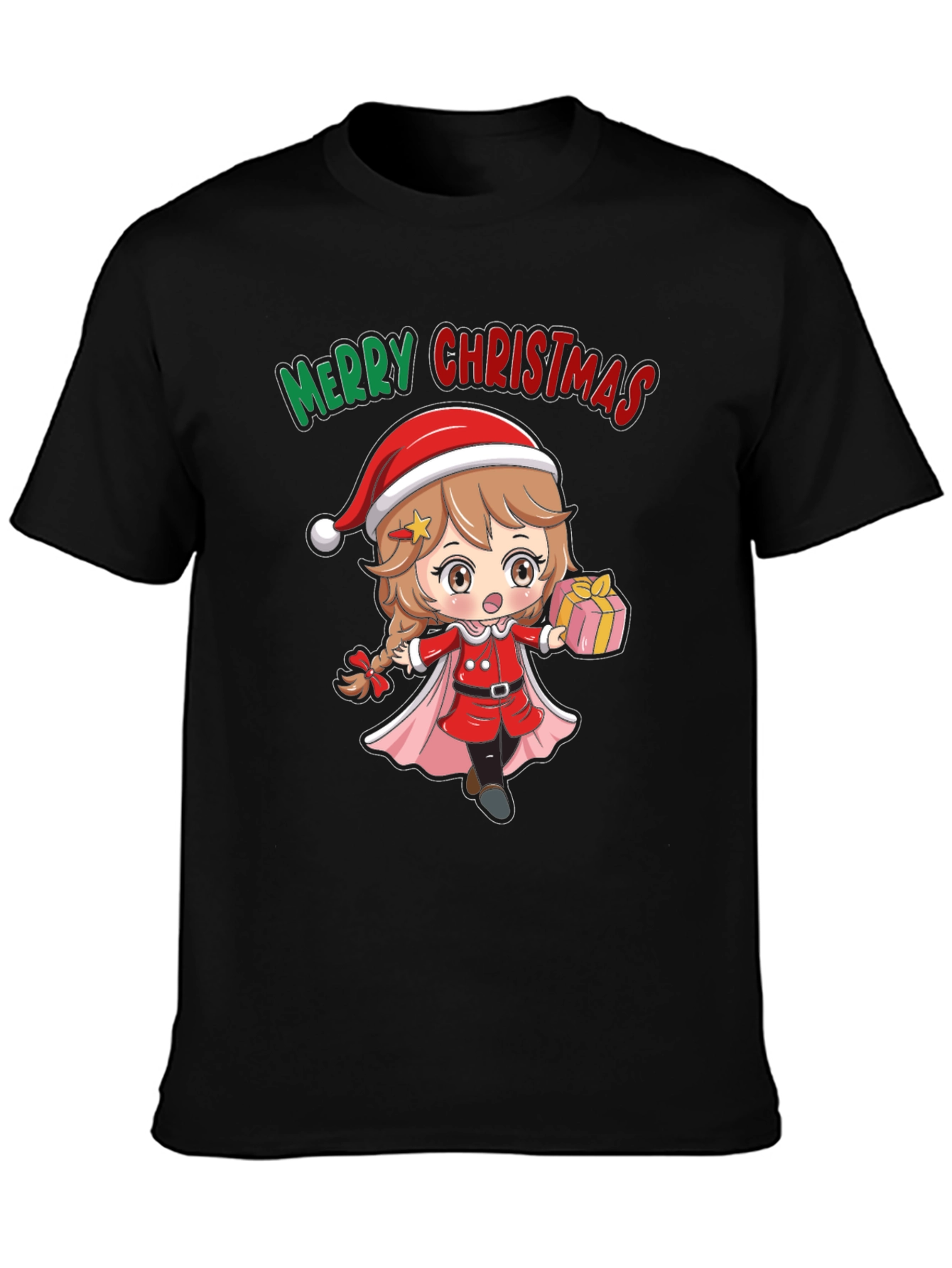 Camiseta Negra Navidad Anime