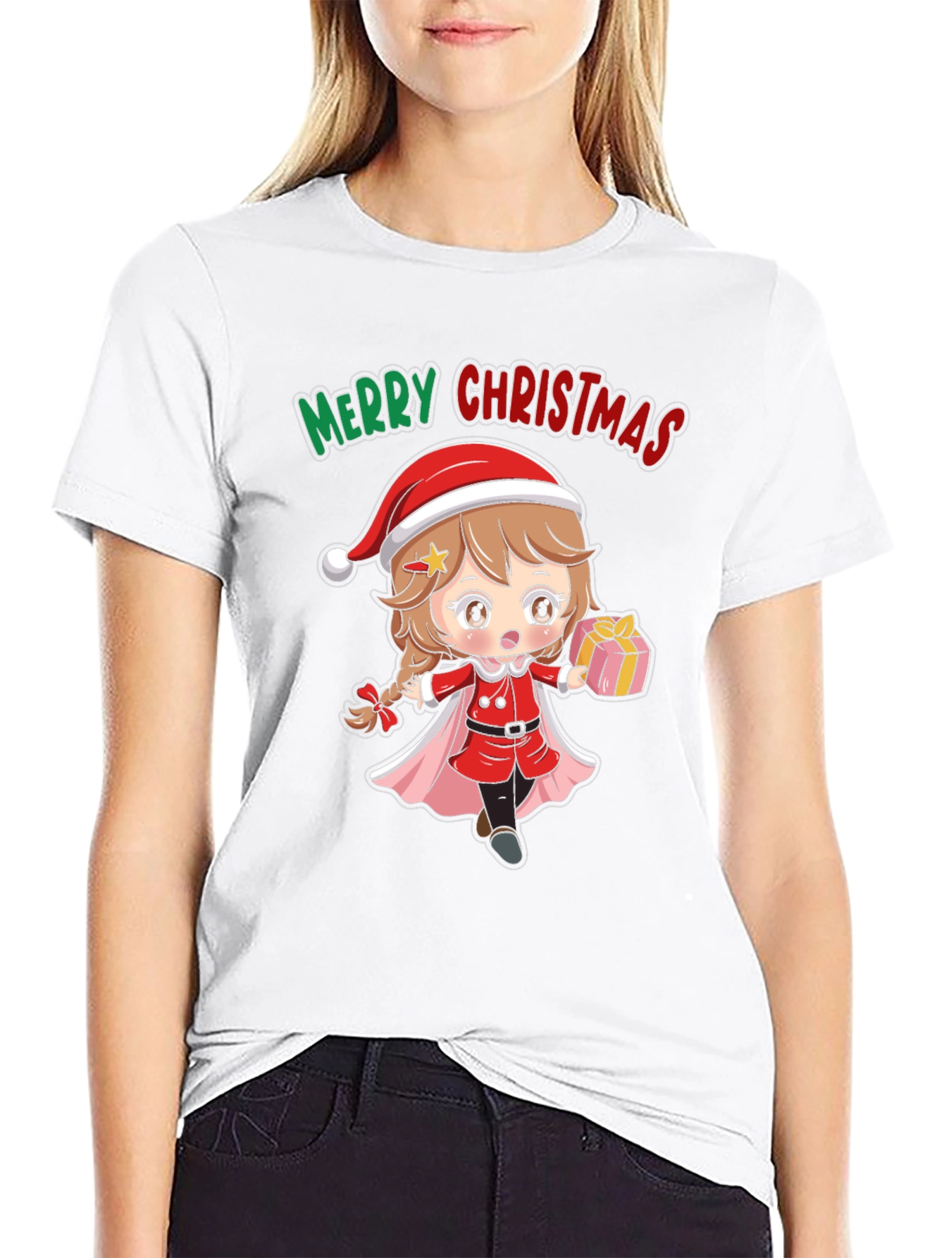 Camiseta Negra Navidad Anime