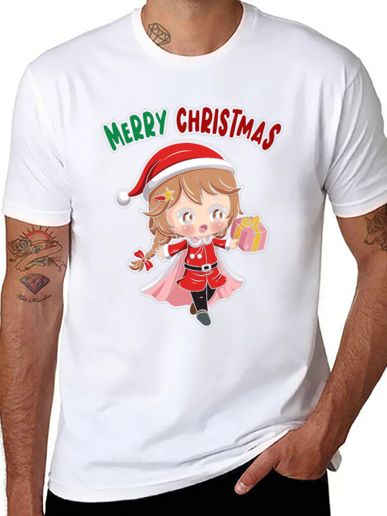 Camiseta Negra Navidad Anime