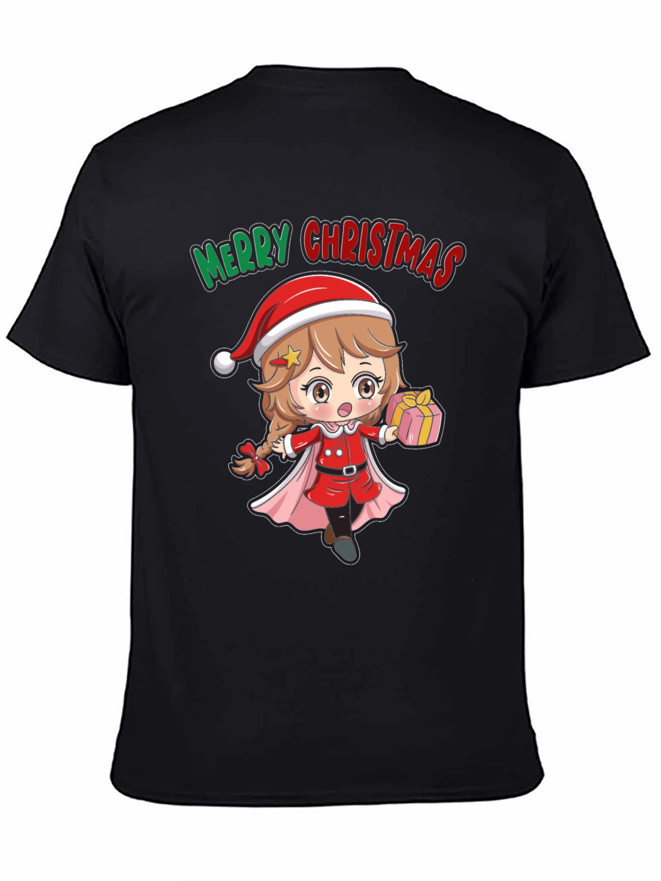 Camiseta Negra Navidad Anime