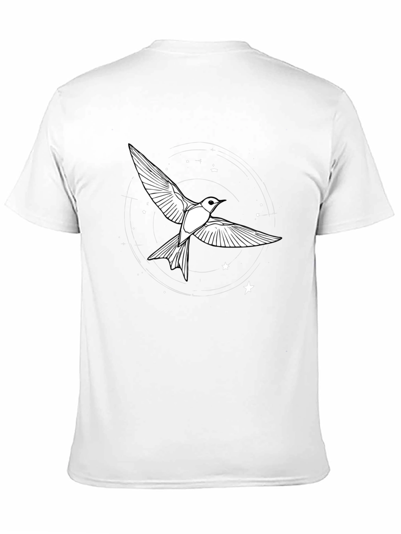 Camiseta Negra con Diseño de Pájaro Estelar