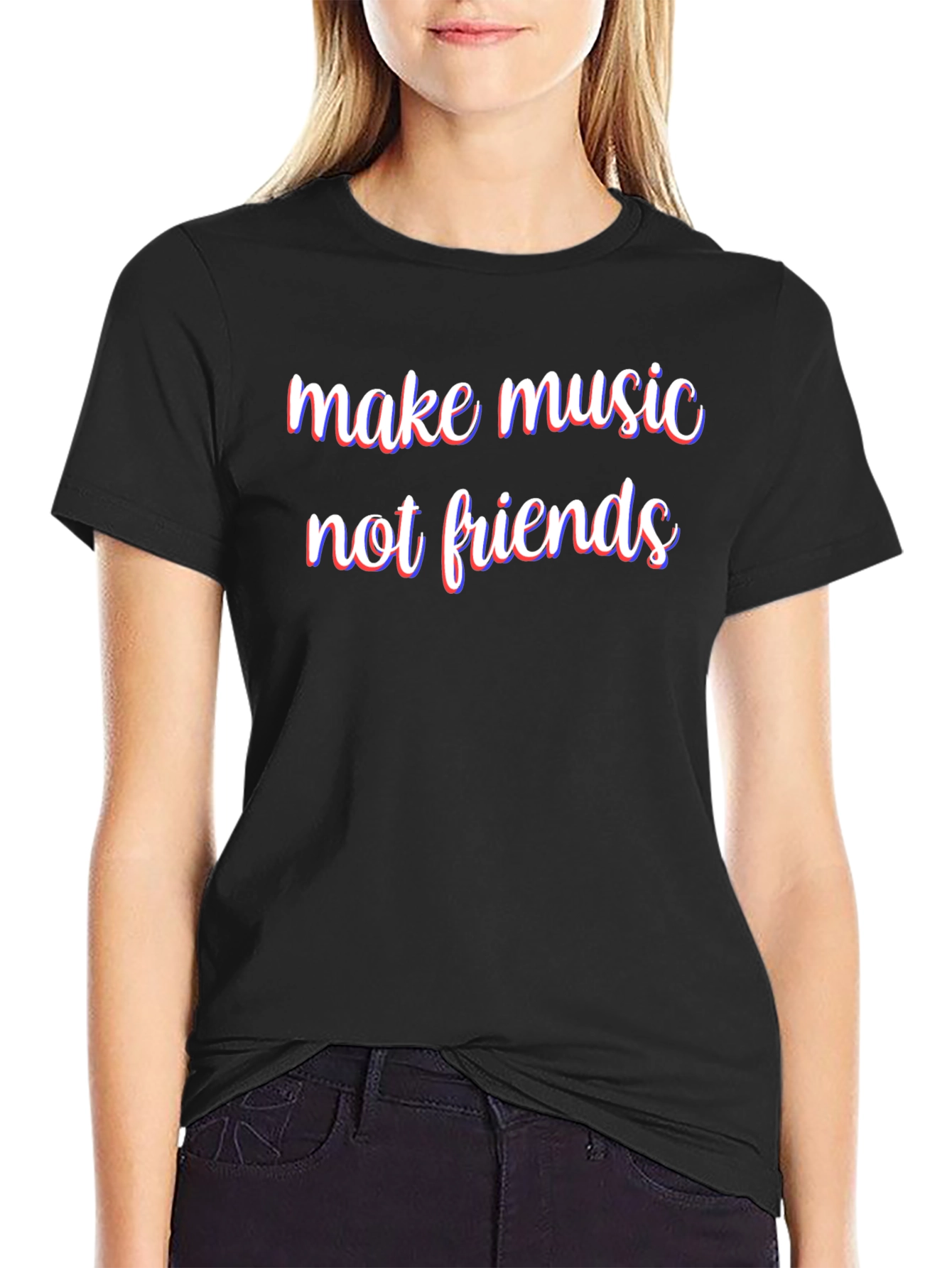 Camiseta Negra Haz Música No Amigos