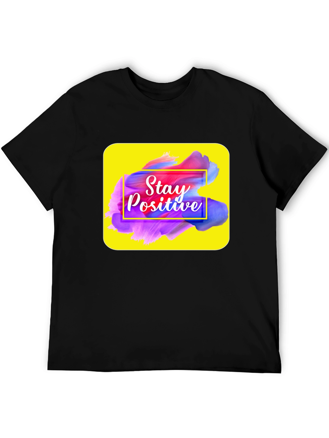 Camiseta Negra con Diseño Stay Positive