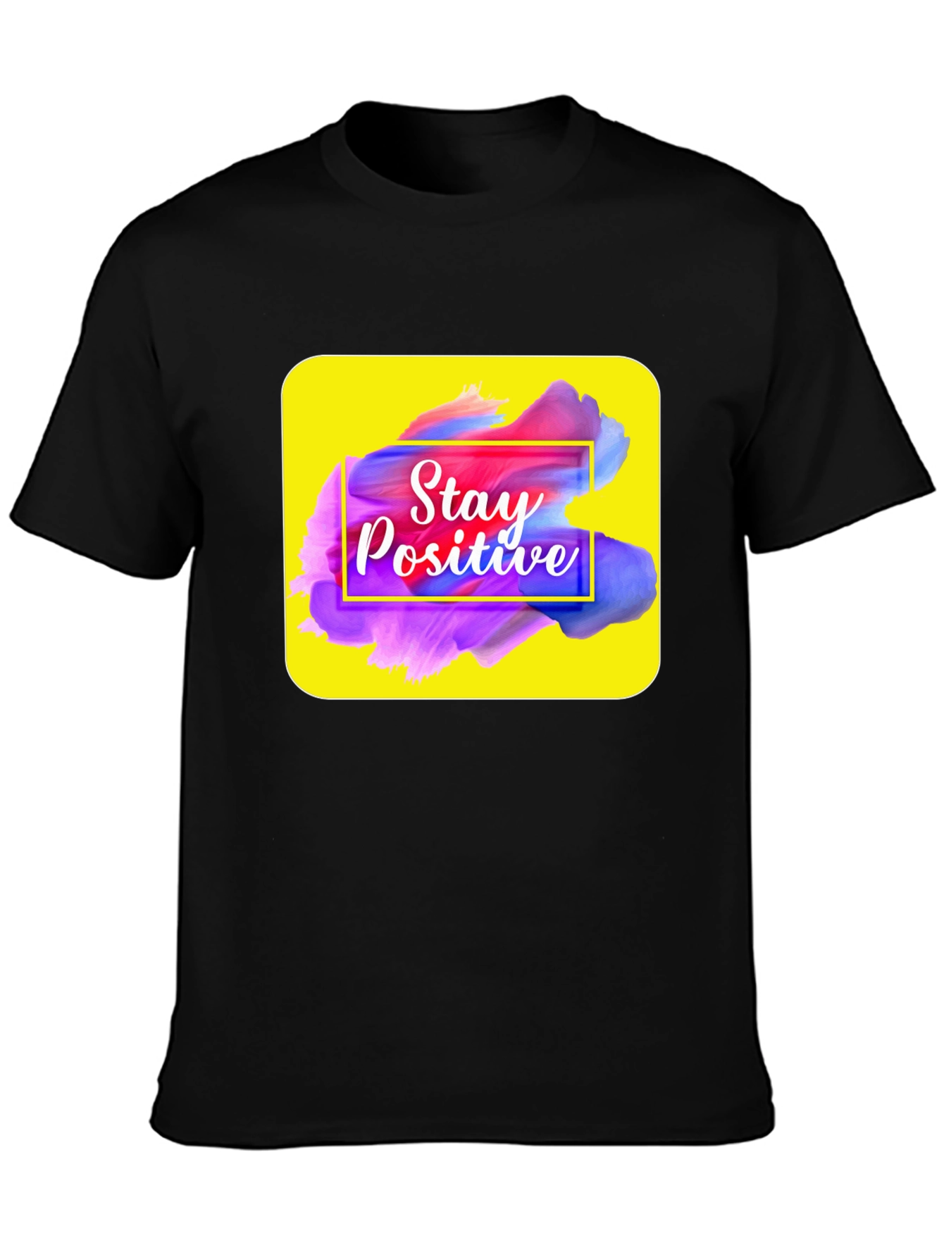 Camiseta Negra con Diseño Stay Positive