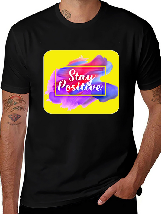 Camiseta Negra con Diseño Stay Positive