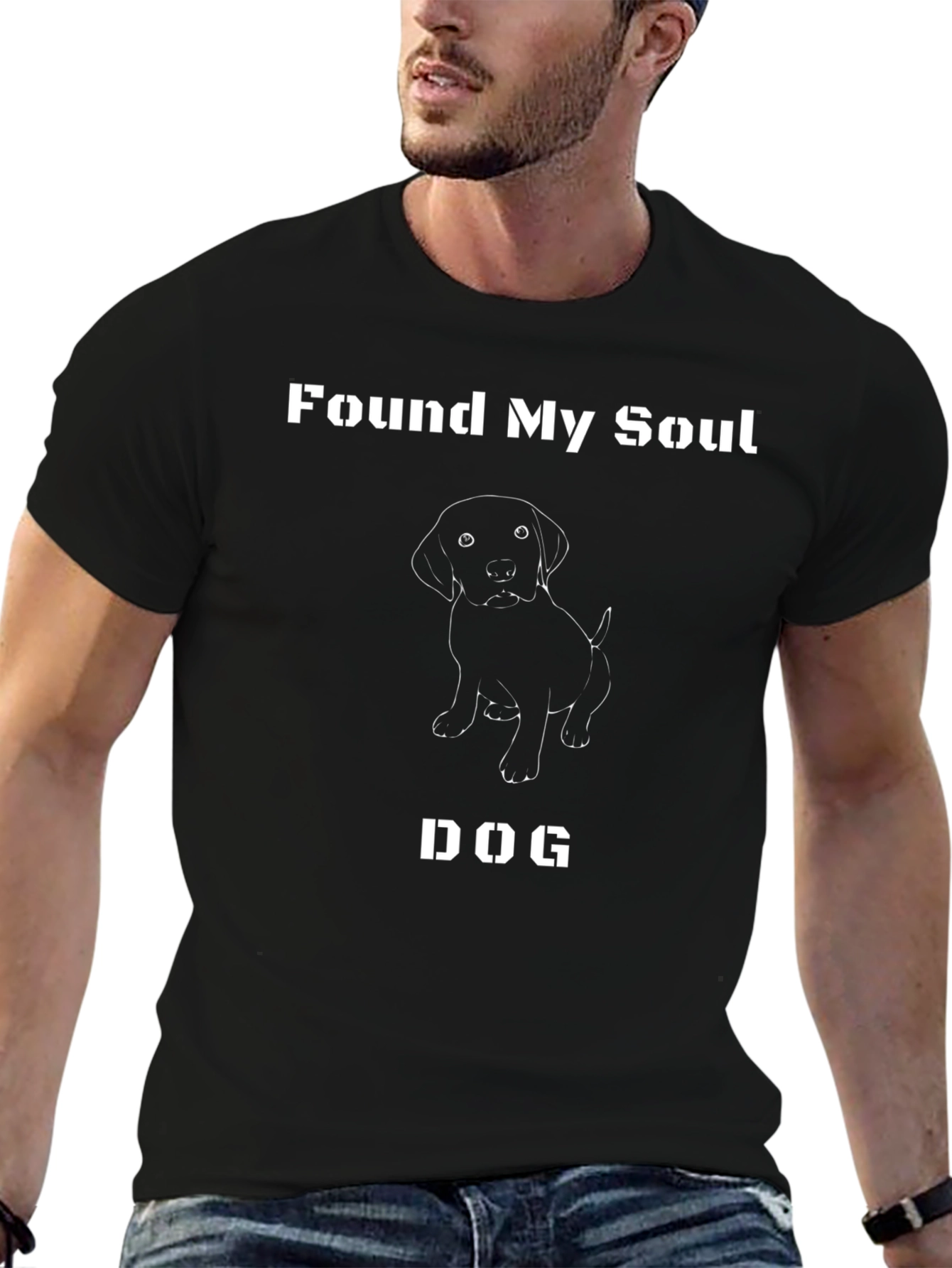 Camiseta Hombre Negra - Encontré Mi Alma Gemela Perro