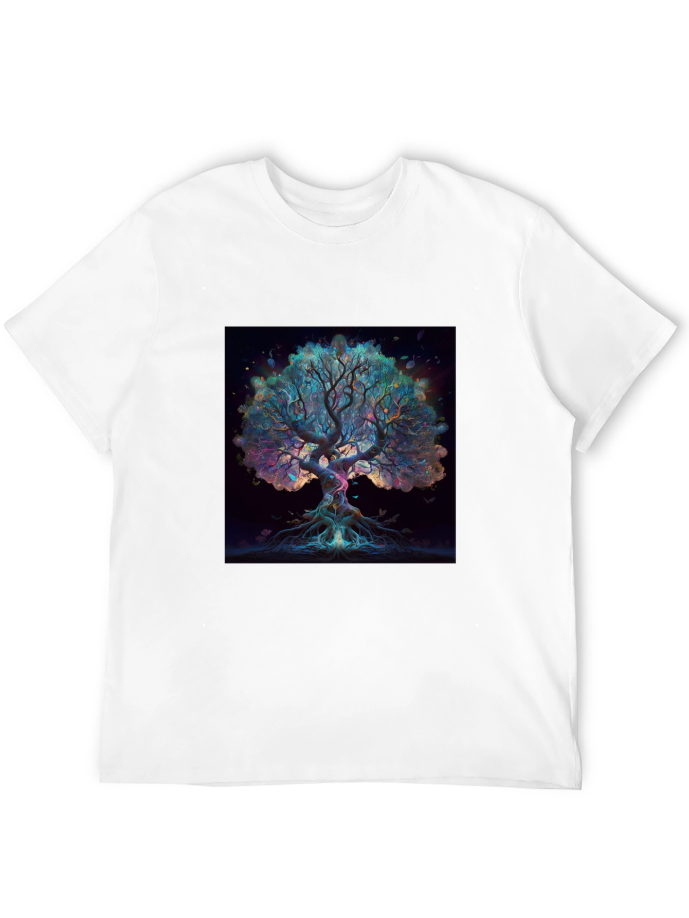 Camiseta Negra con Diseño de Árbol Místico