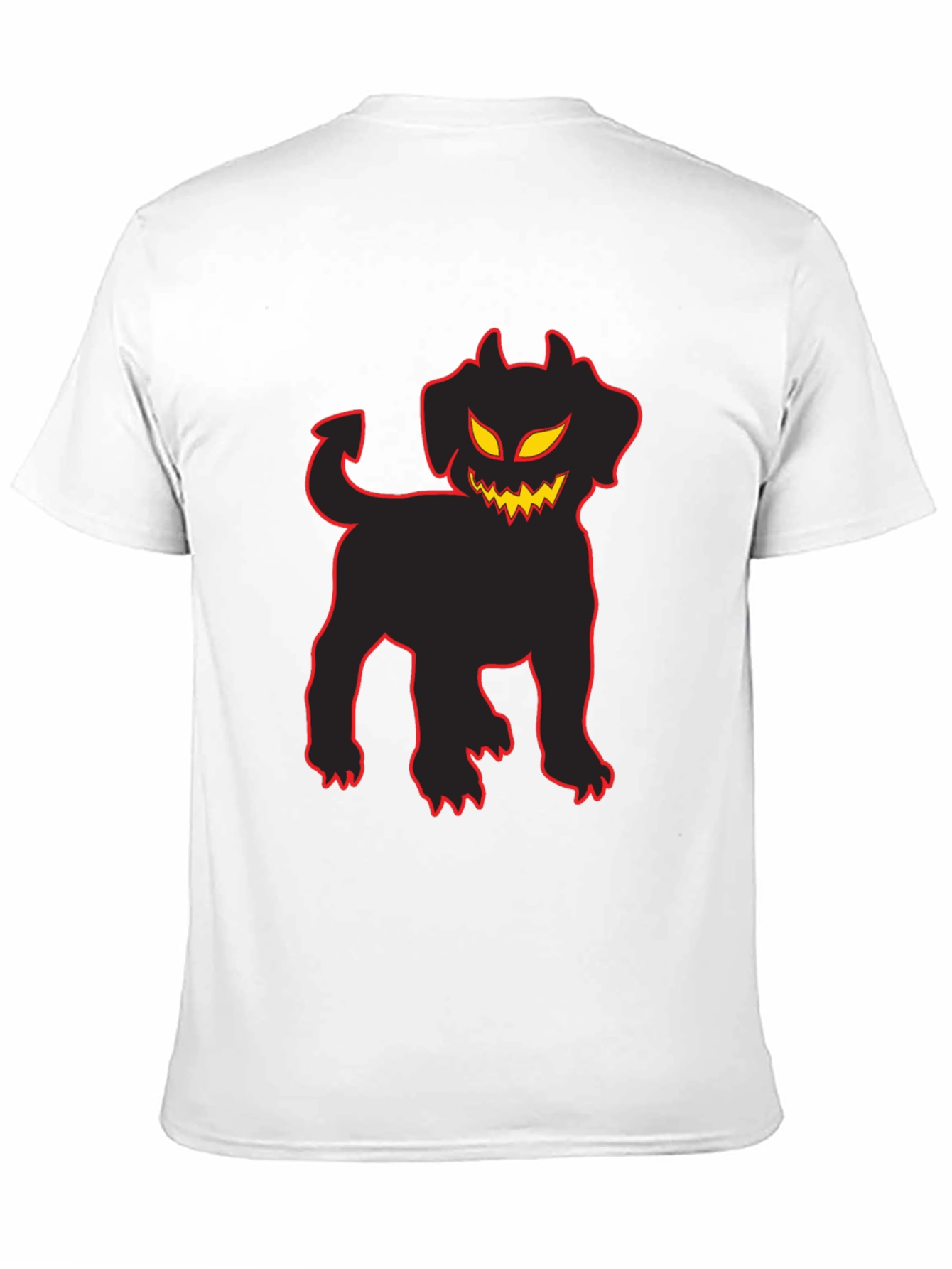 Camiseta Negra con Perro Diabólico Halloween