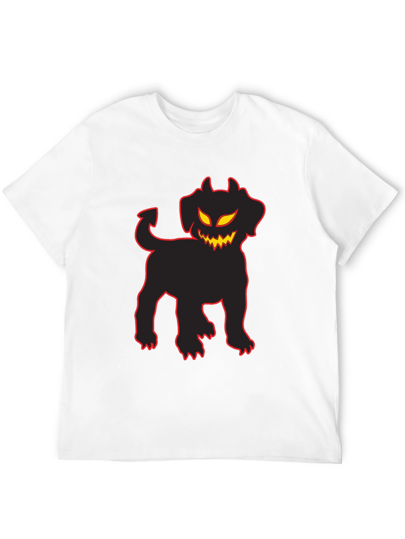 Camiseta Negra con Perro Diabólico Halloween