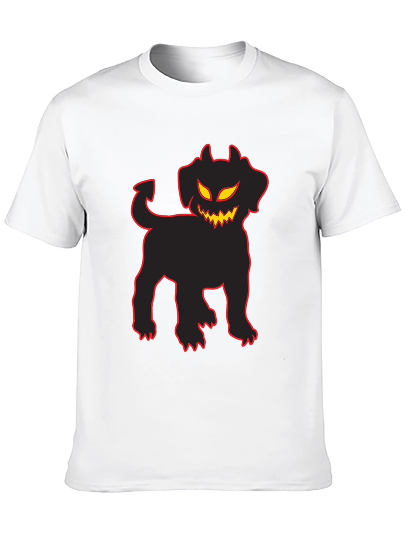 Camiseta Negra con Perro Diabólico Halloween