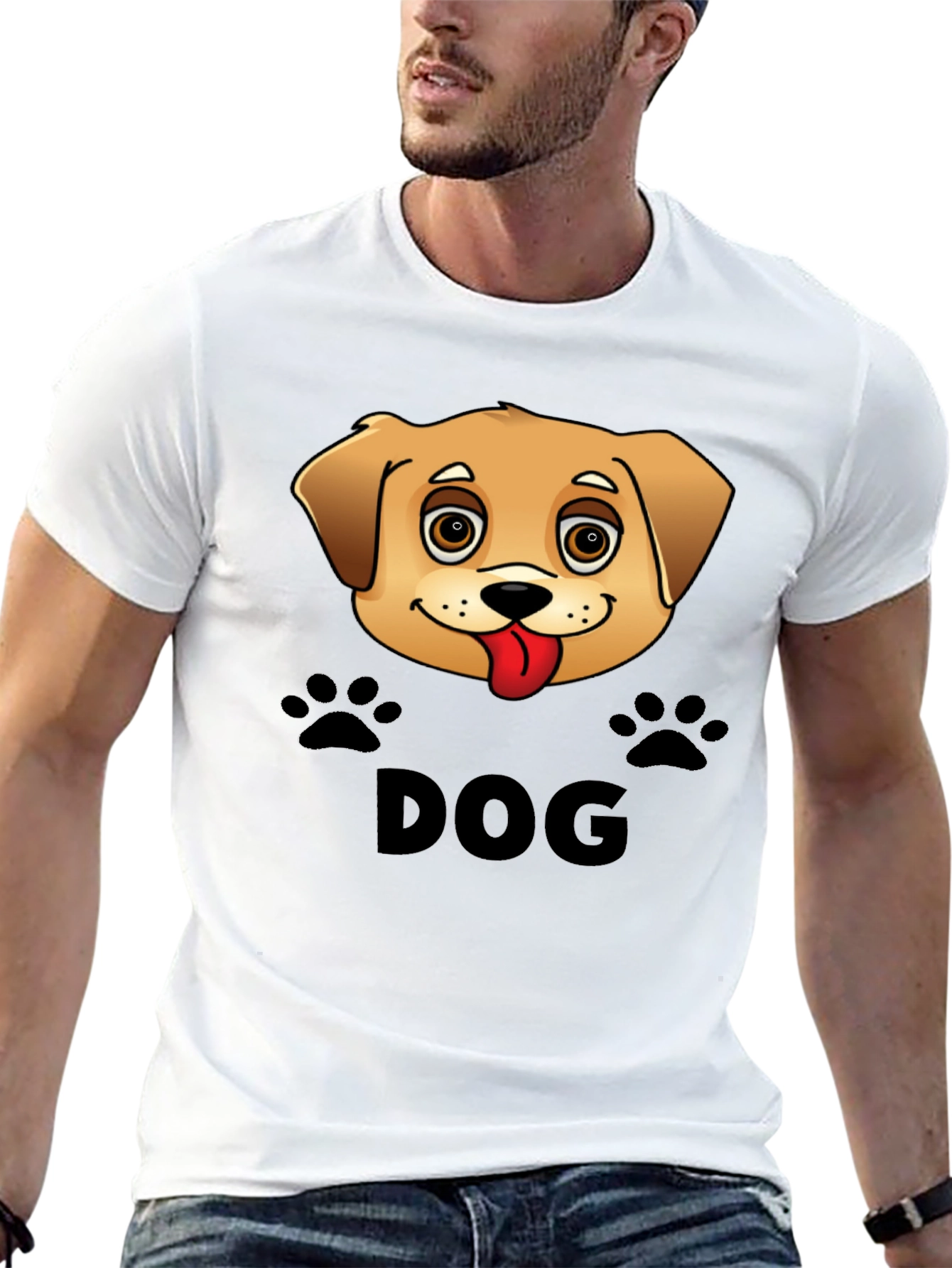 Camiseta Negra Diseño Perro Lindo