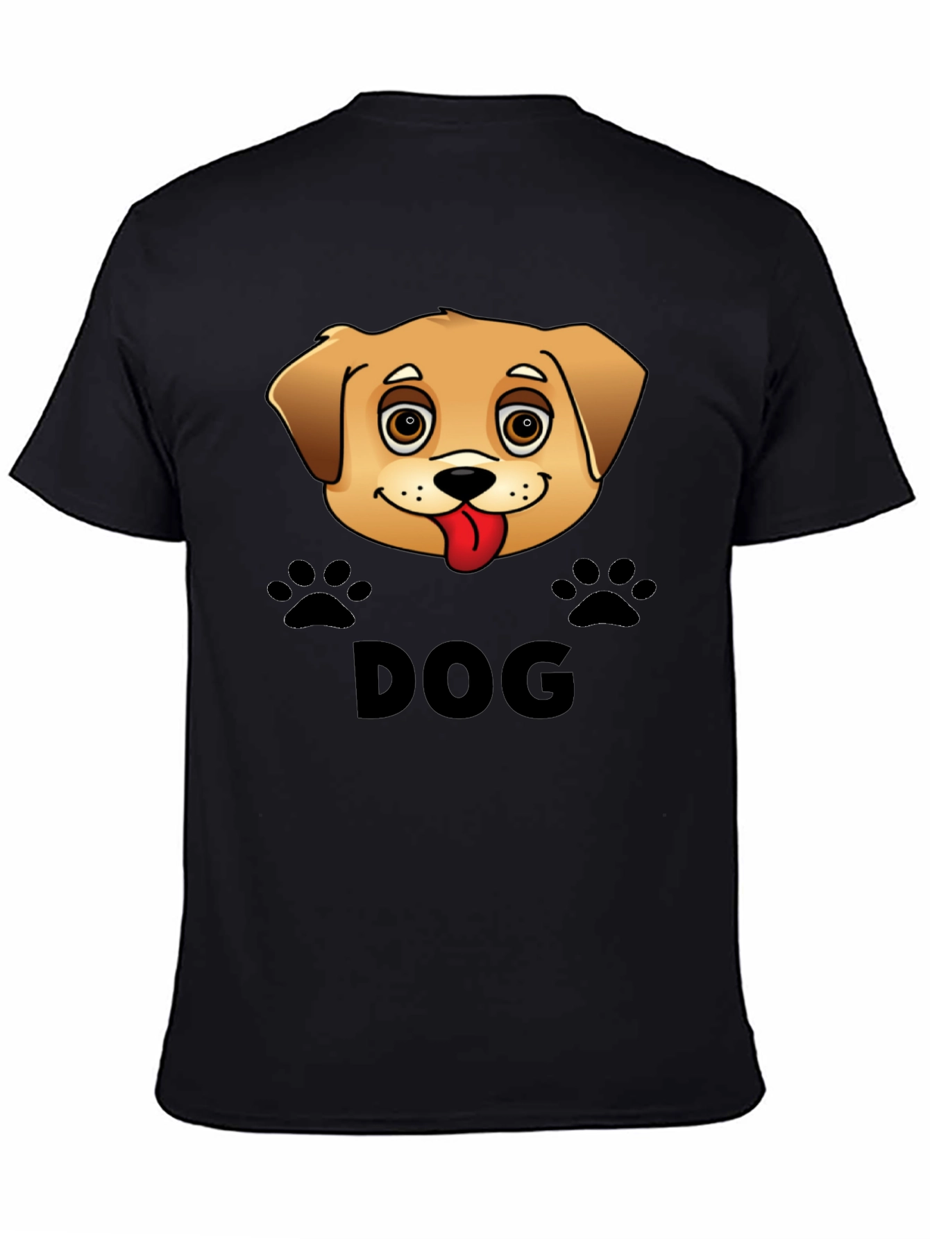 Camiseta Negra Diseño Perro Lindo