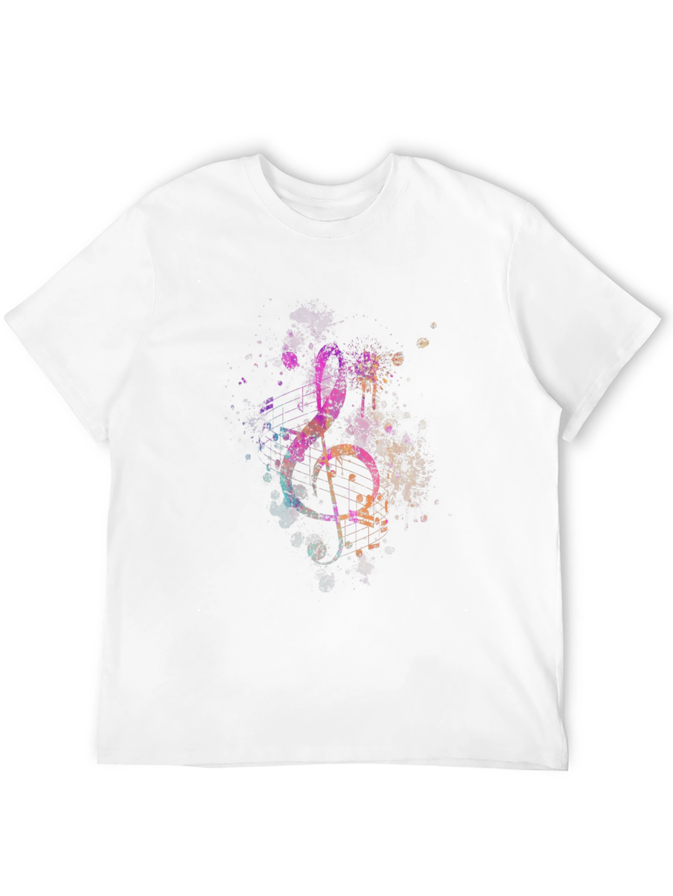 Camiseta Negra con Clave de Sol Abstracta