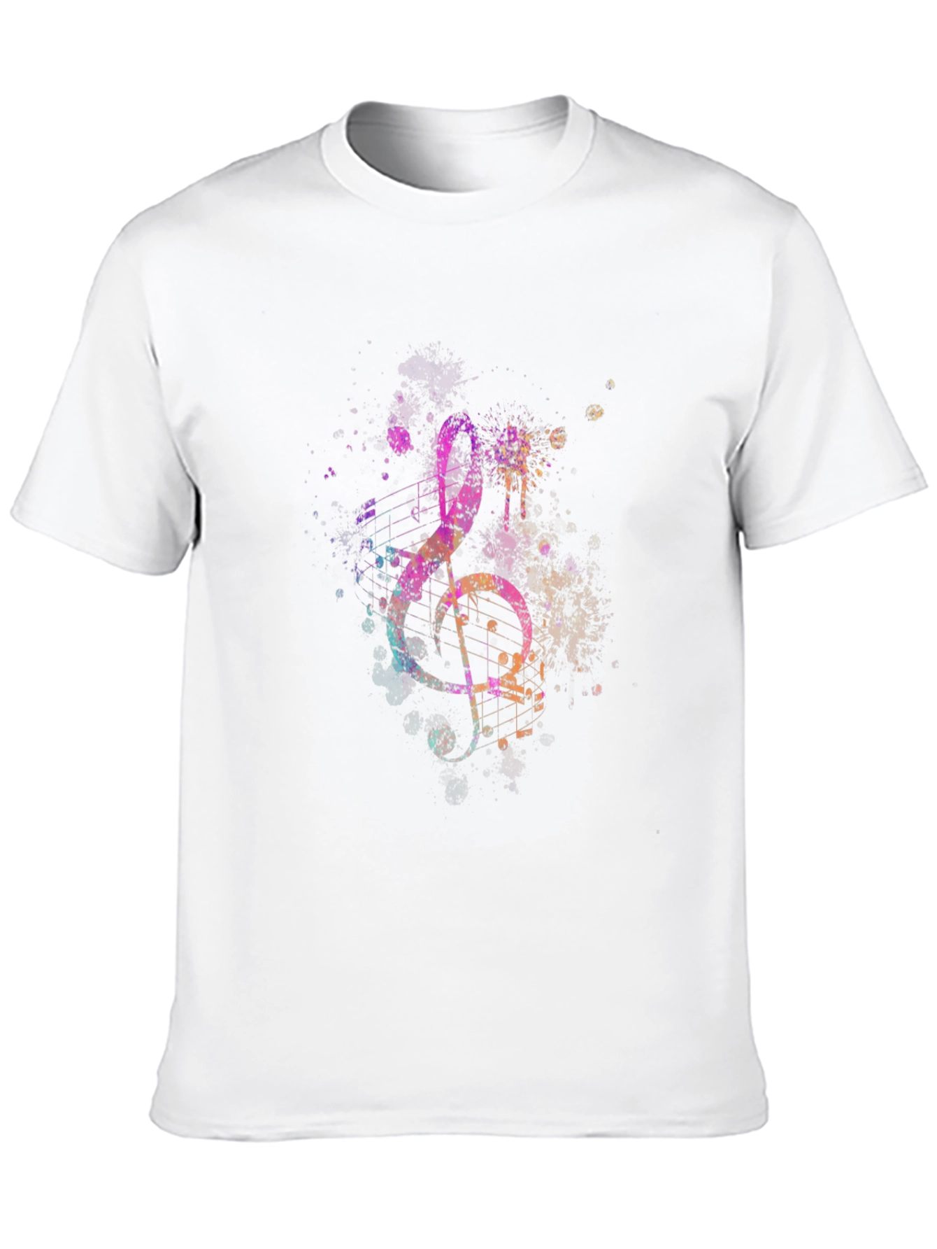 Camiseta Negra con Clave de Sol Abstracta